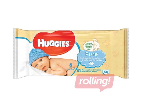 Wet wipes Huggies Pure, 56 pcs