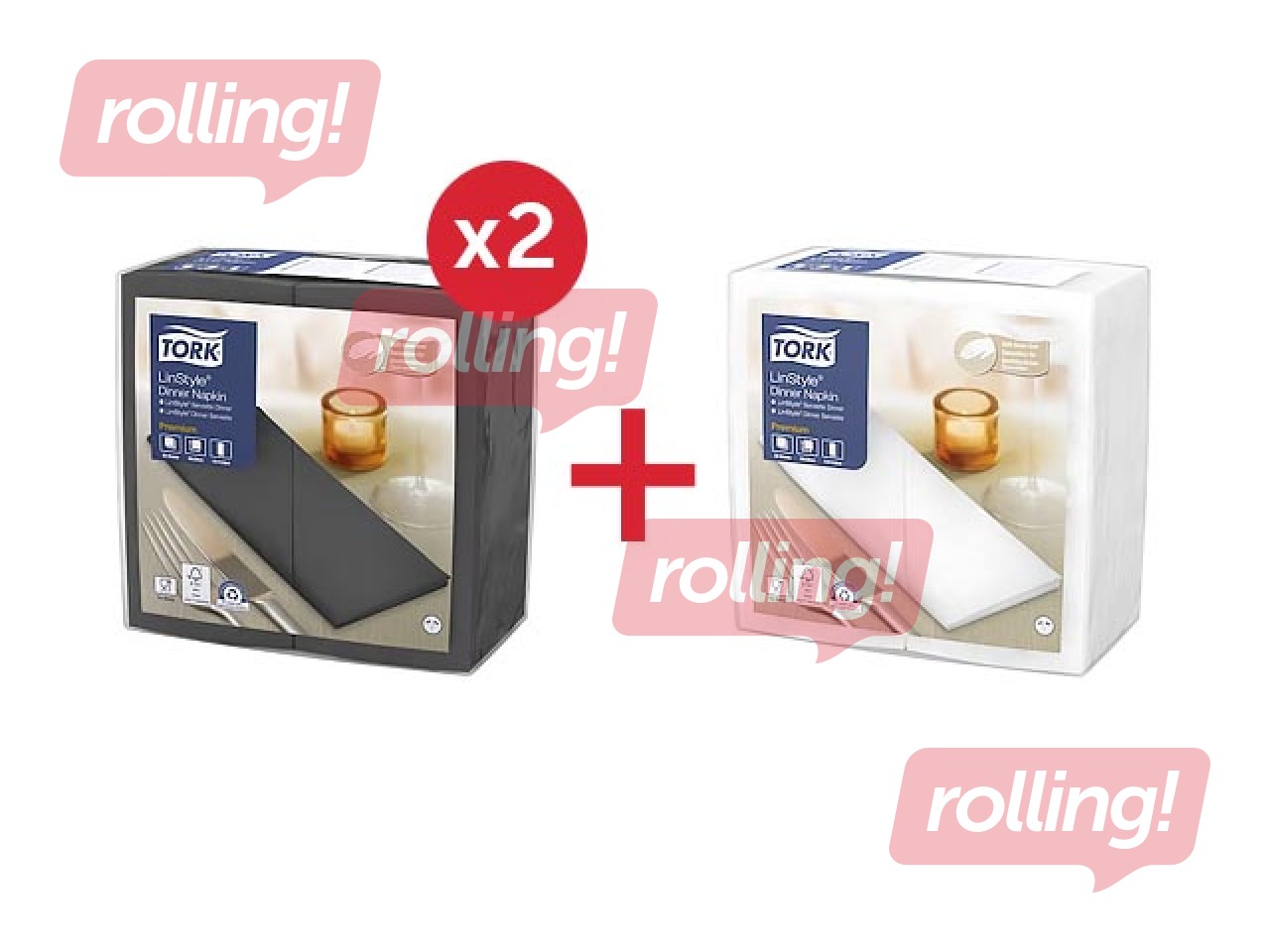 Salvetes Tork Premium LinStyle, antracīts 50 gab.