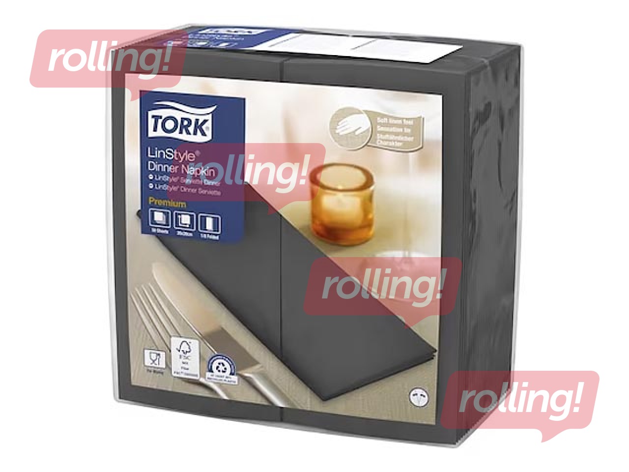 Salvrätikud Tork Premium LinStyle, tumehall 50 tk