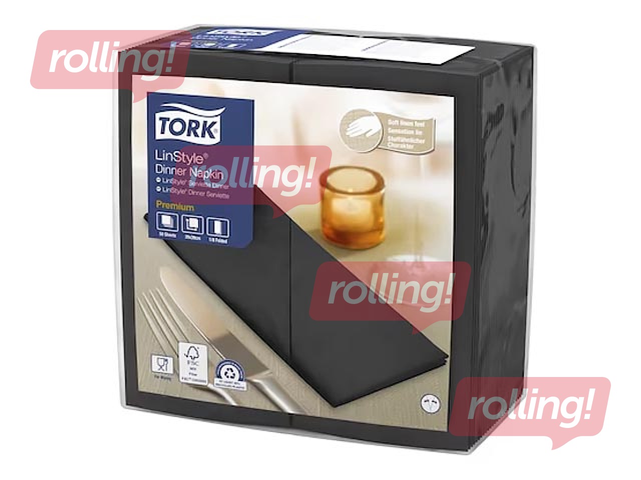 Napkins Tork Premium LinStyle, black 50 pcs.