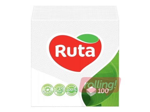 Салфетки Ruta, 24 х 24 см, белые, 100 шт.