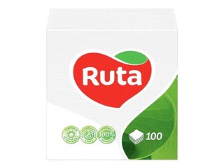 Салфетки Ruta, 24 х 24 см, белые, 100 шт.