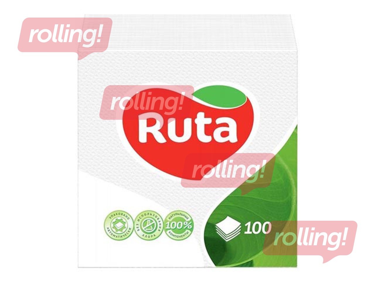 Салфетки Ruta, 24 х 24 см, белые, 100 шт.