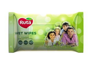 Mitrās salvetes Ruta Selecta Family ar kumelīšu ekstraktu, 60 gab.