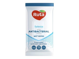 Wet wipes Ruta Selecta, with antibacterial effect, 15 pcs