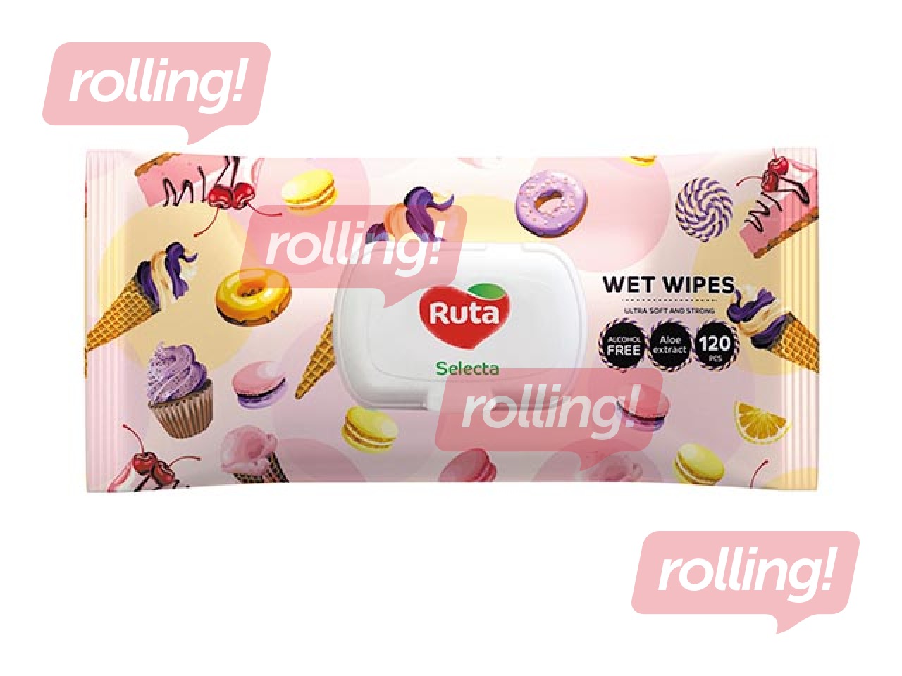 Mitrās salvetes Ruta Selecta, 120 gab.