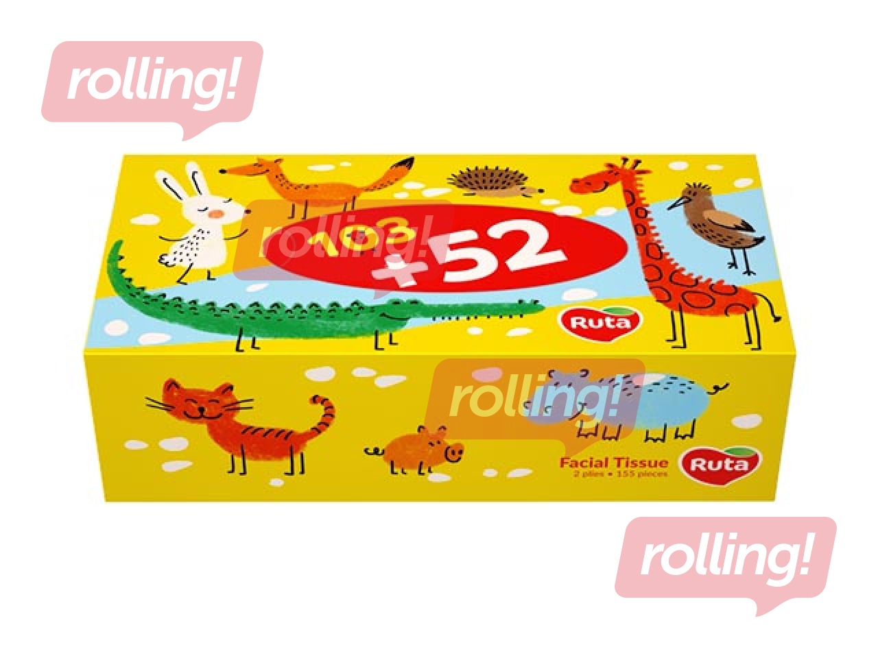 Салфетки косметические, Ruta Kids, 2 слоя, 155 шт.