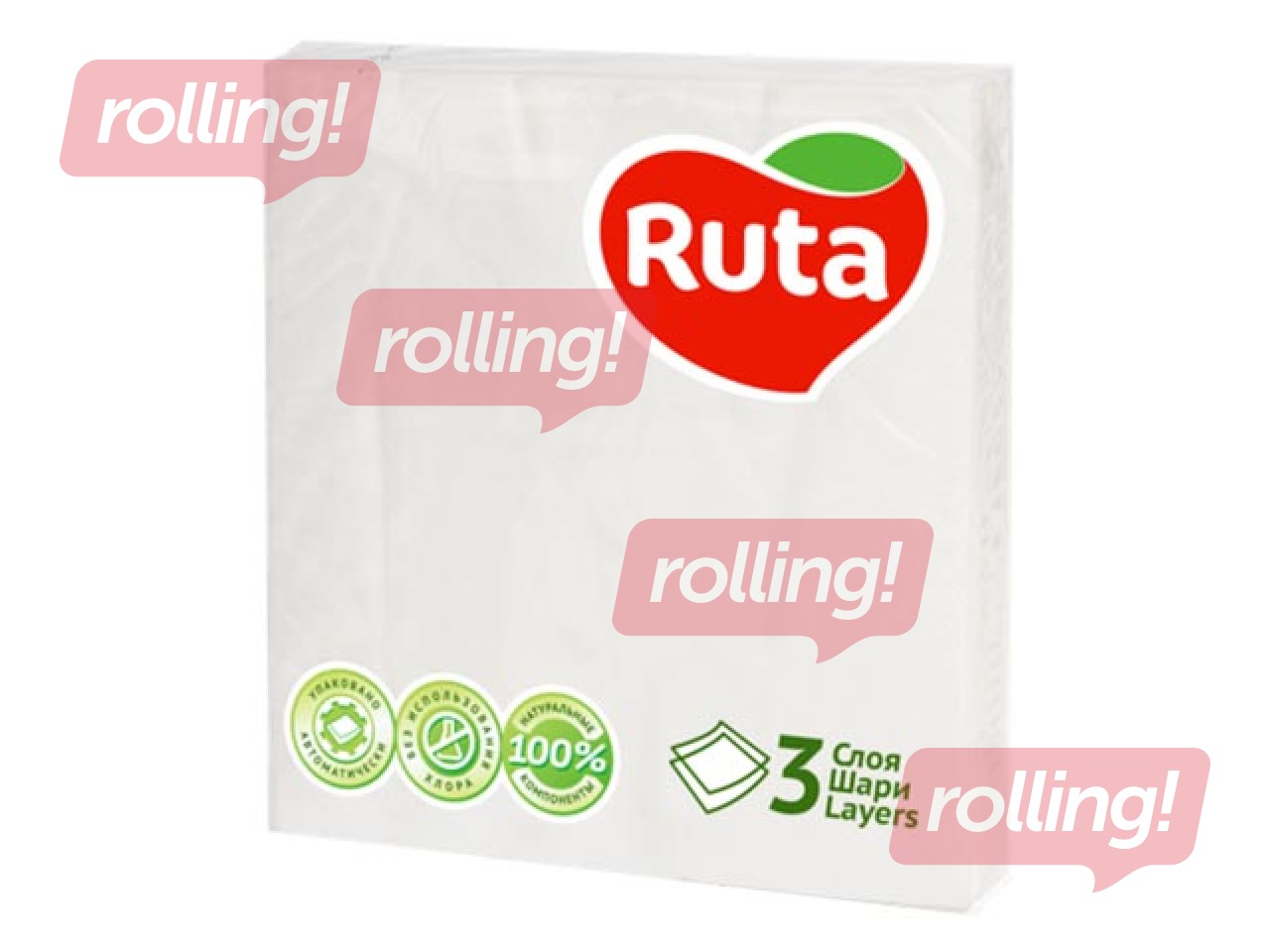Napkins Ruta 33x33cm, 20 pcs, white