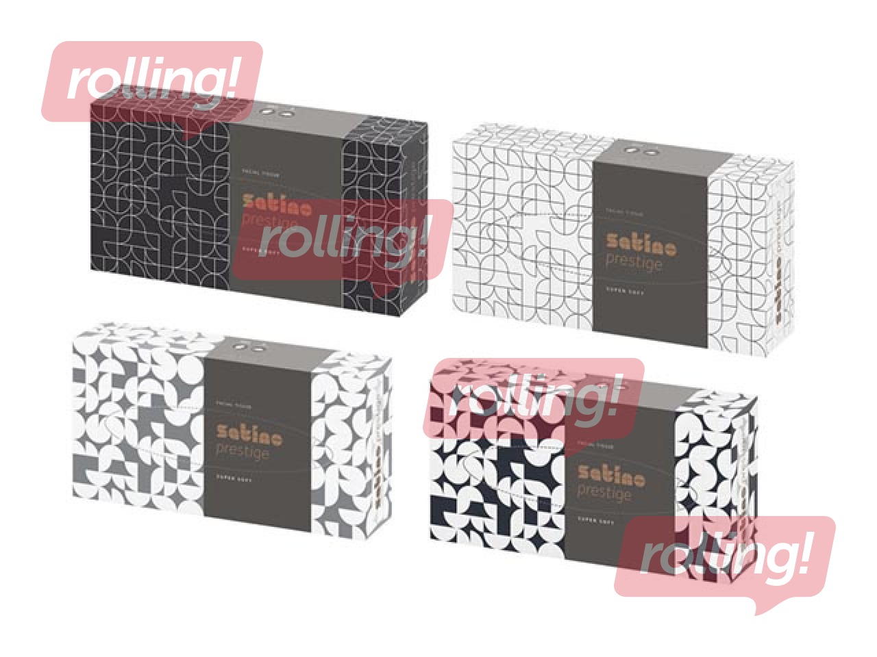 PROMO Kosmeetilised salvrätikud Satino Prestige, valged, 2 kihti, 100 salvrätikut