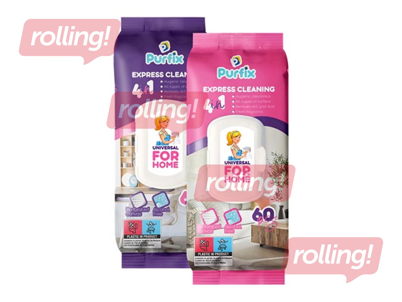 Wet Wipes, Purfix, for Surfaces, Universal, 60 pcs.