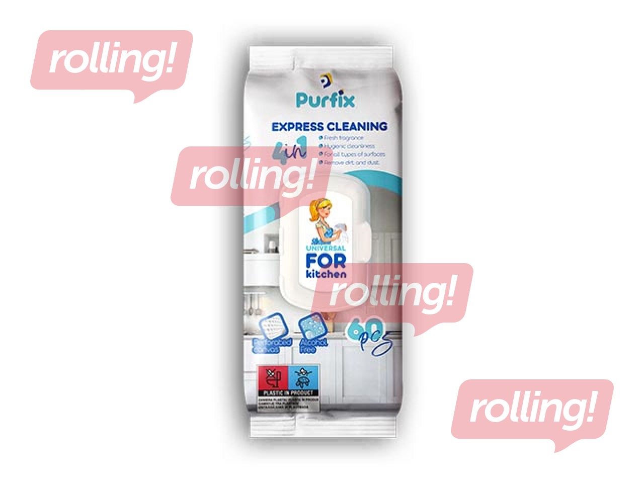 Wet Wipes, Purfix, for Kitchen, 60 pcs.