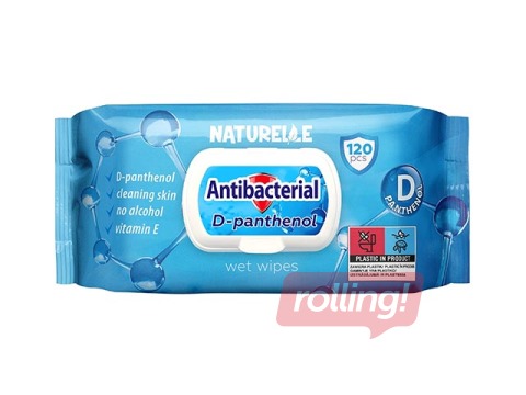 Niisked salvrätikud, Naturelle, Antibacterial, D-pantenooliga, 120 tk.
