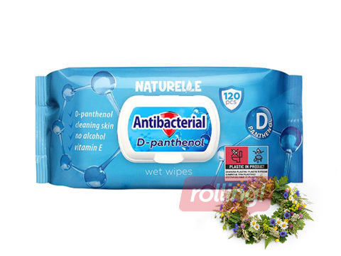 Niisked salvrätikud, Naturelle, Antibacterial, D-pantenooliga, 120 tk. +Jaanipäeva kingitus!