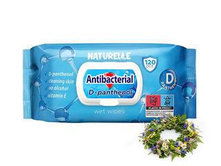 Niisked salvrätikud, Naturelle, Antibacterial, D-pantenooliga, 120 tk. +Jaanipäeva kingitus!