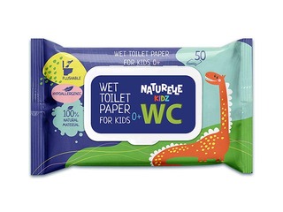 Niiske tualettpaber, Naturelle Kidz, lastele, aaloe- ja kummeliekstraktiga, 50 tk.