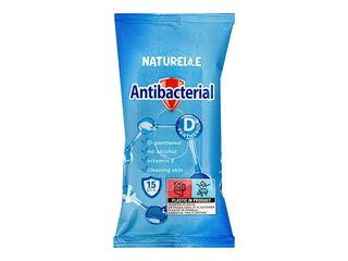 Влажные салфетки Naturelle, Antibacterial, с D-пантенолом, 15 шт.