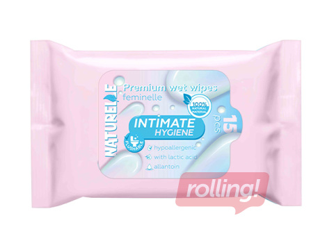 Niisked salvrätikud intiimhügieeniks, Naturelle, piimhappega, 15 tk