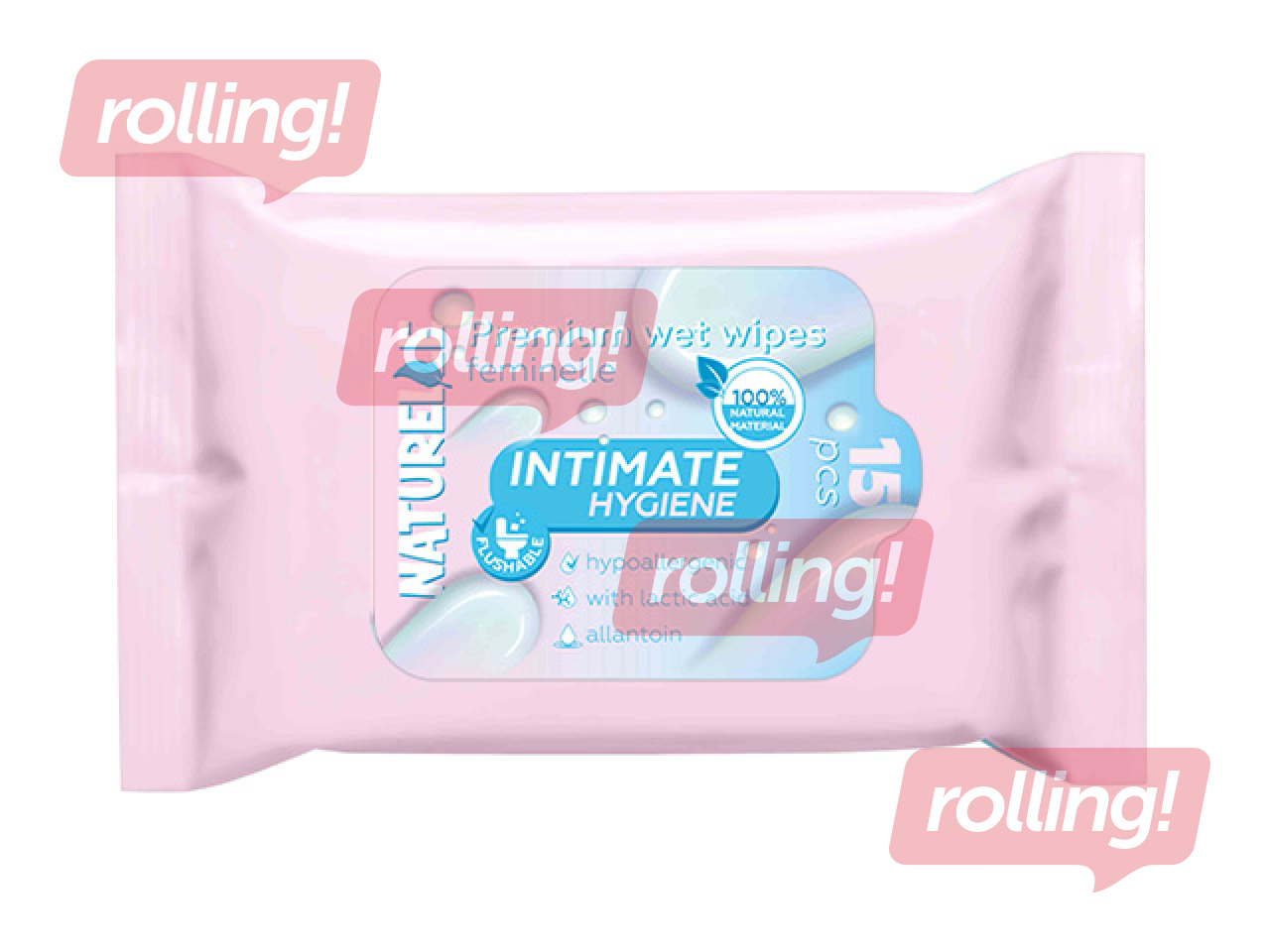Niisked salvrätikud intiimhügieeniks, Naturelle, piimhappega, 15 tk
