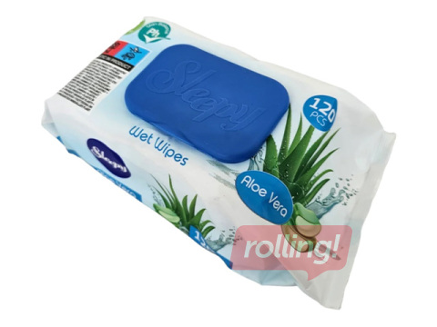 Niisked salvrätikud Sleepy, Aloe Vera, 120 tk.