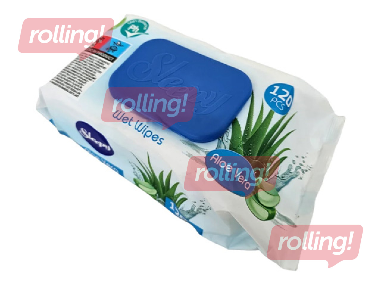 Niisked salvrätikud Sleepy, Aloe Vera, 120 tk.