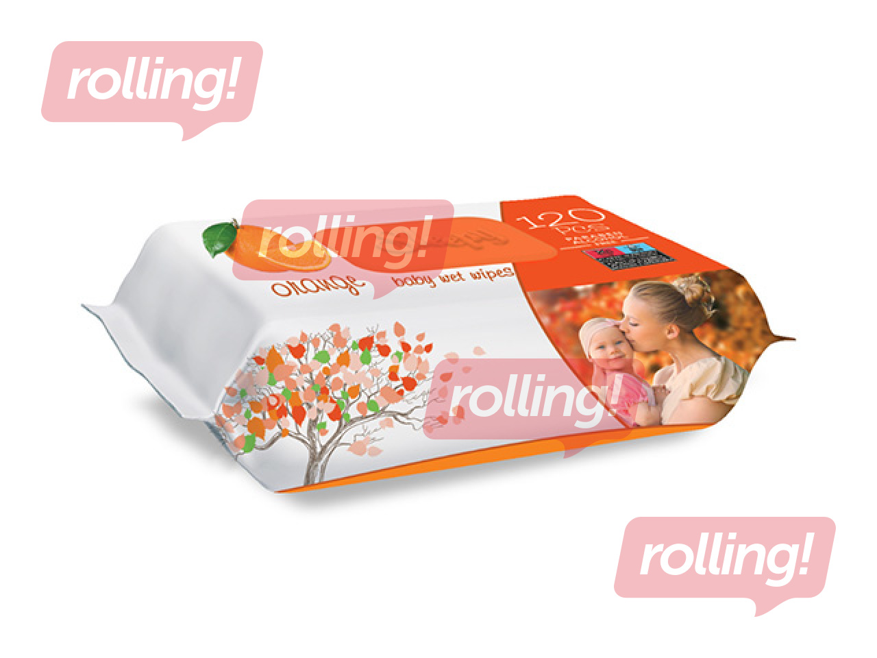 Niisked salvrätikud Sleepy, Apelsin, 120 tk