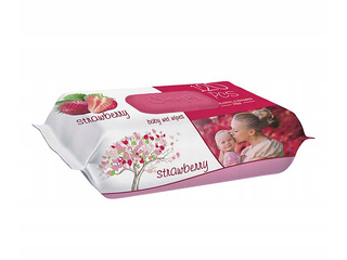 Mitrās salvetes Sleepy, Zemene, 120 gab.