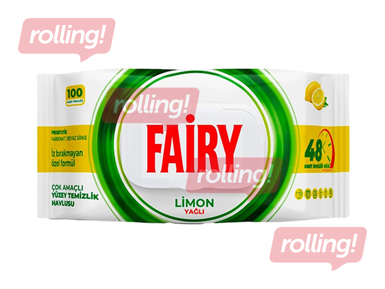 Влажные салфетки для уборки Fairy Lemon, 100шт