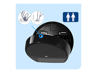 Toilet Paper Dispenser Tork T2, plastic, black