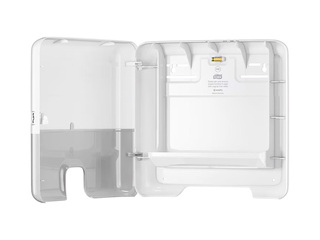 Papīra dvieļu loksnēs turētājs Tork Multifold Mini H2, plastikāta, balts