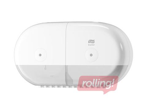 Держатель туалетной бумаги в рулонах Tork SmartOne Twin Mini T9, пластик, белый