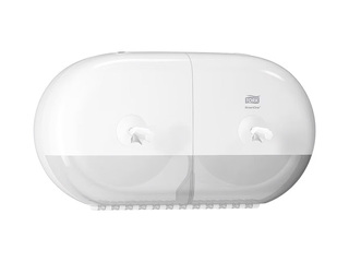 Tualettpaberi hoidik rullides Tork SmartOne Twin Mini T9, plastik, valge