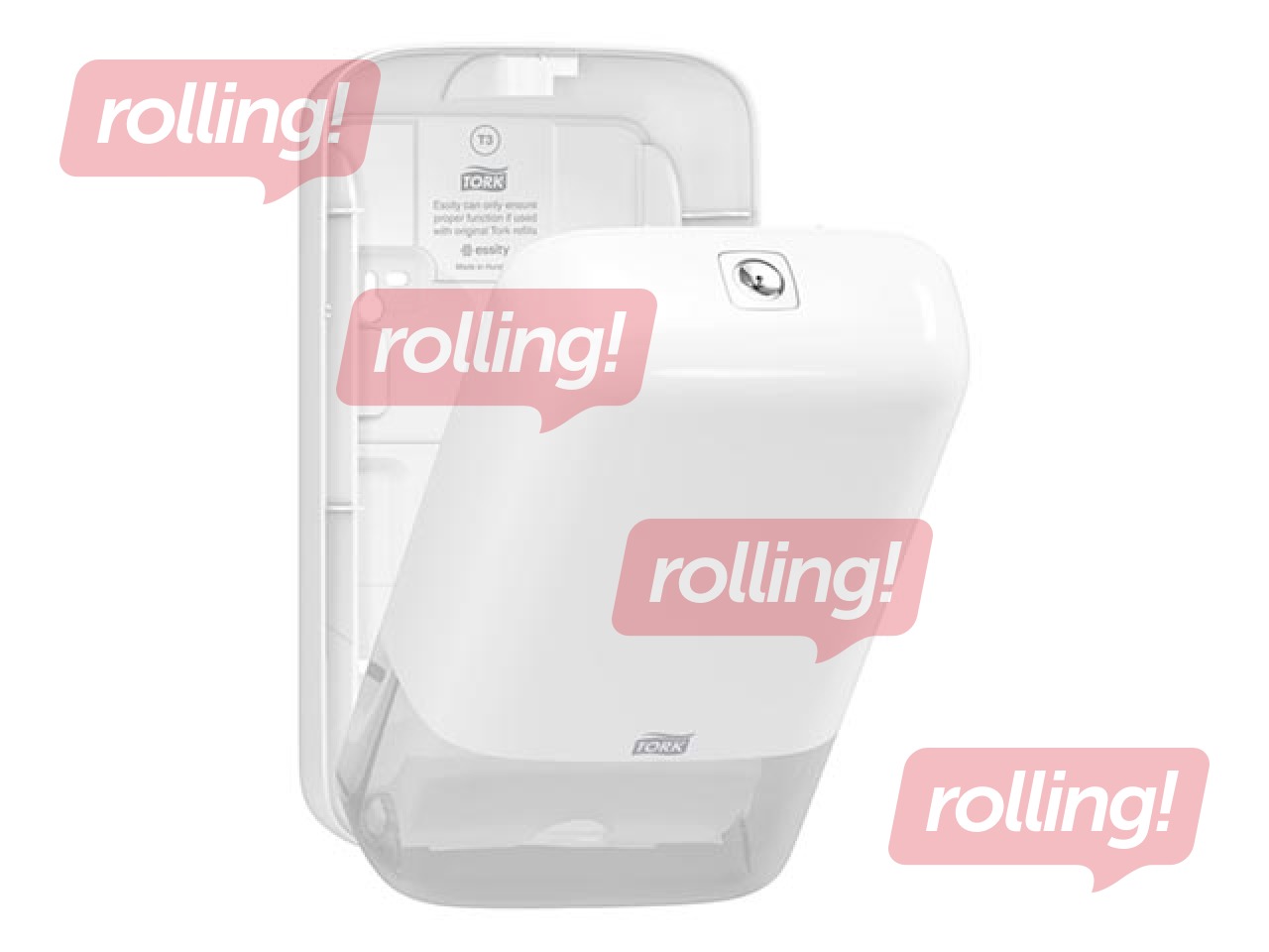 Volditud tualettpaberi hoidik Tork T3, plastik, valge