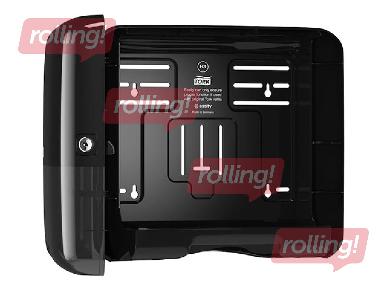 Papīra dvieļu loksnēs turētājs Tork Singlefold Mini H3, plastikāta, melns