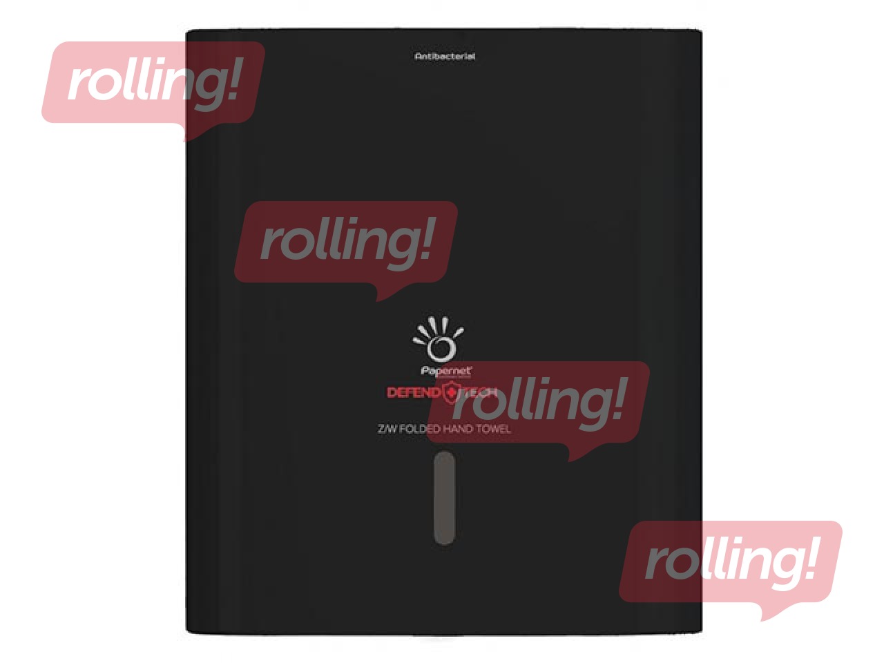 Paberrätikute hoidja Papernet, H2, Z/W-kokk, lehtede jaoks, plastmass, antibakteriaalne, must