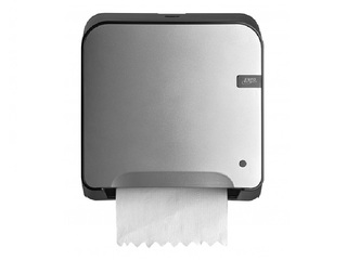 Paper towel roll dispenser QuartzLine, Euro Matic Mini, with sensor, plastic, silver