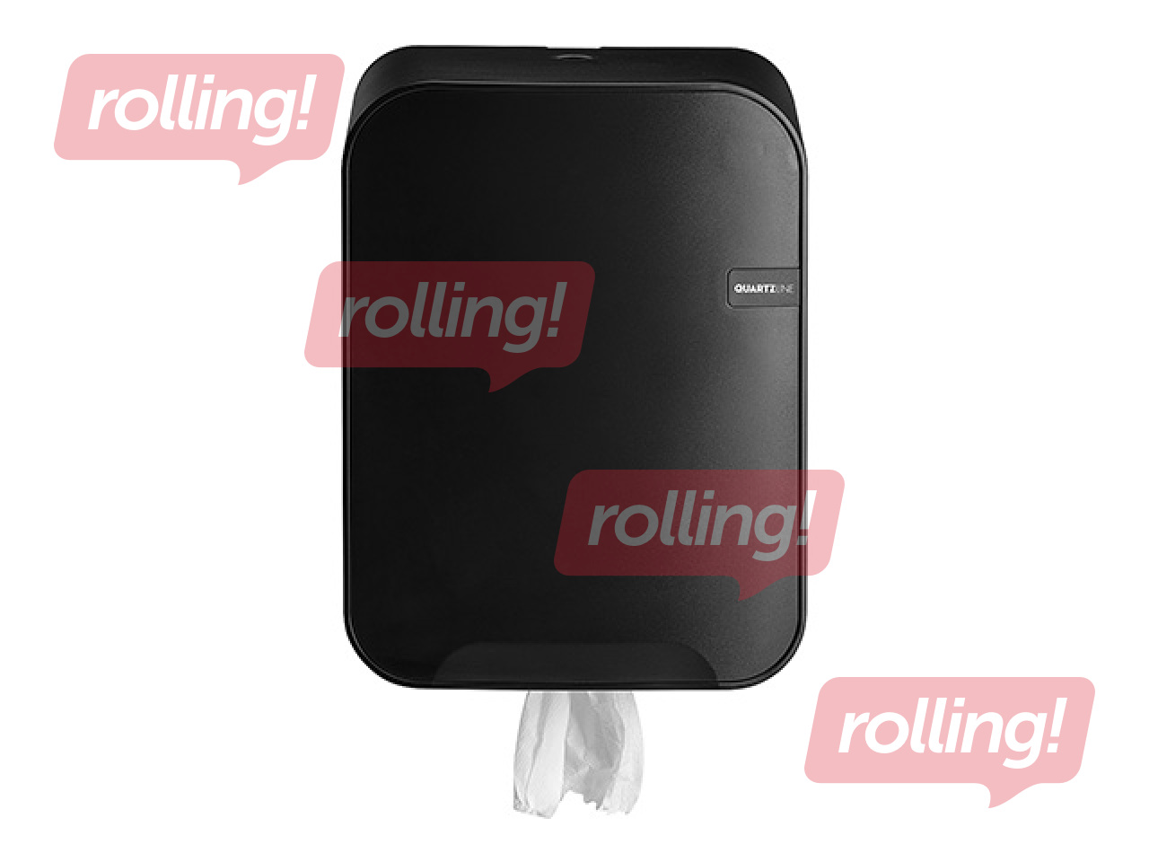 Papīra dvieļu ruļļos turētājs QuartzLine Midi, plastikāta, melns