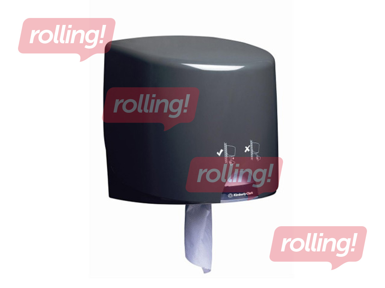 Paberirätikute rullhoidik Kimberly-Clark, Aquarius, keskelt väljastusega, plastist, must