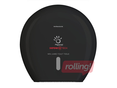 Tualettpaberi hoidik Papernet, Mini Jumbo, antibakteriaalne, plastist, must