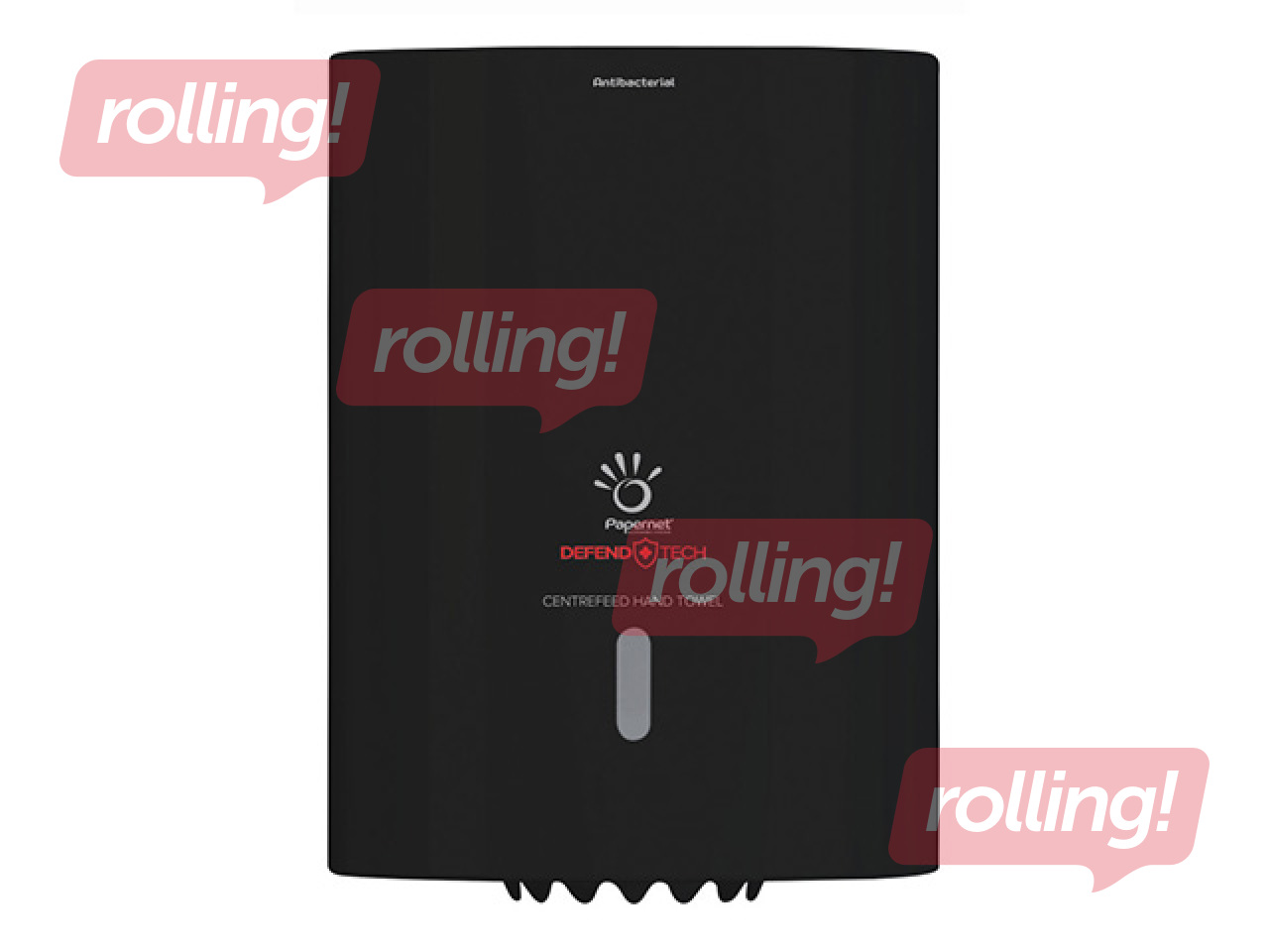 Paberirätikute rullhoidik Papernet, Defend Tech, keskelt väljastusega, plastist, must