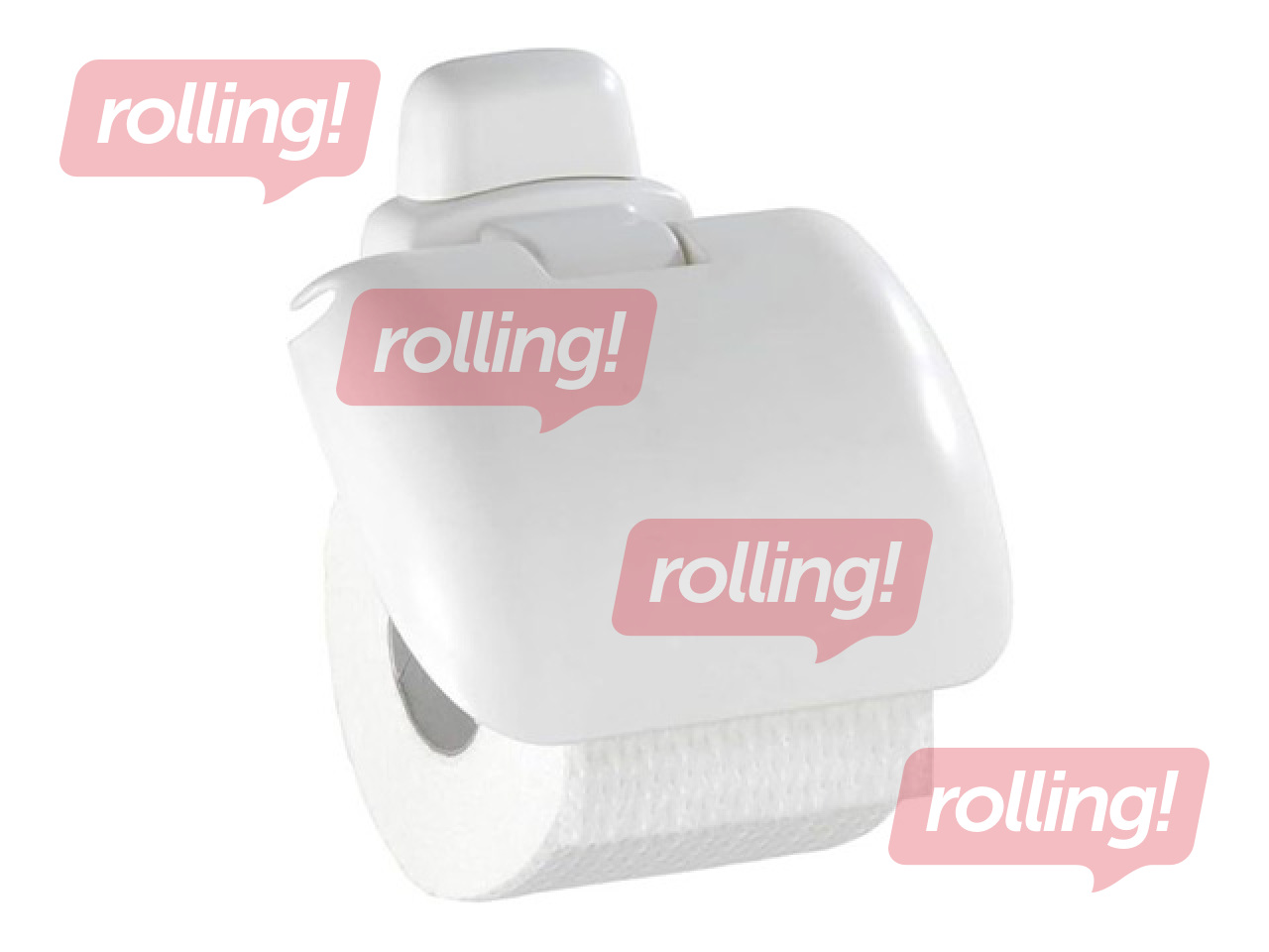 Toilet paper holder, with cover, plastic, 16x16x5cm