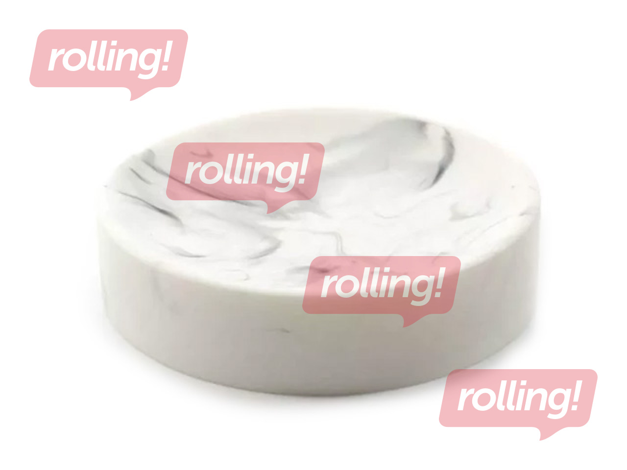 Soap dish Duschy Marble, light grey, Ø12cm