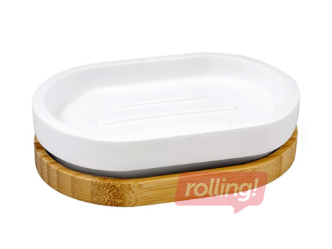 Soap dish Duschy Wood, white