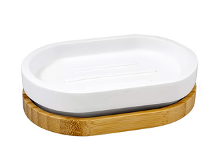 Soap dish Duschy Wood, white