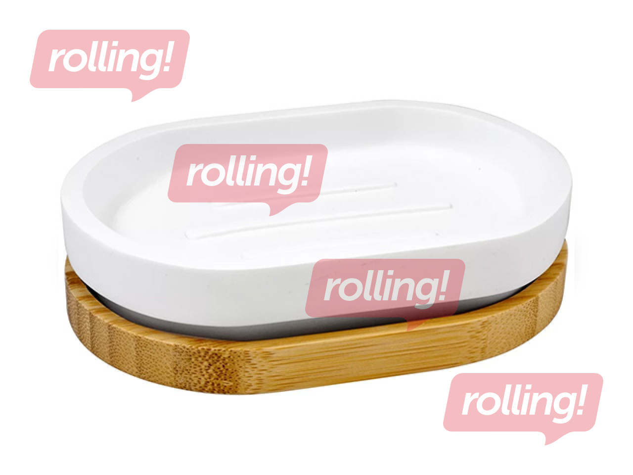 Soap dish Duschy Wood, white