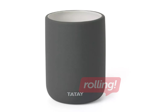 Стакан для зубных щёток Tatay Soft, керамика, серый