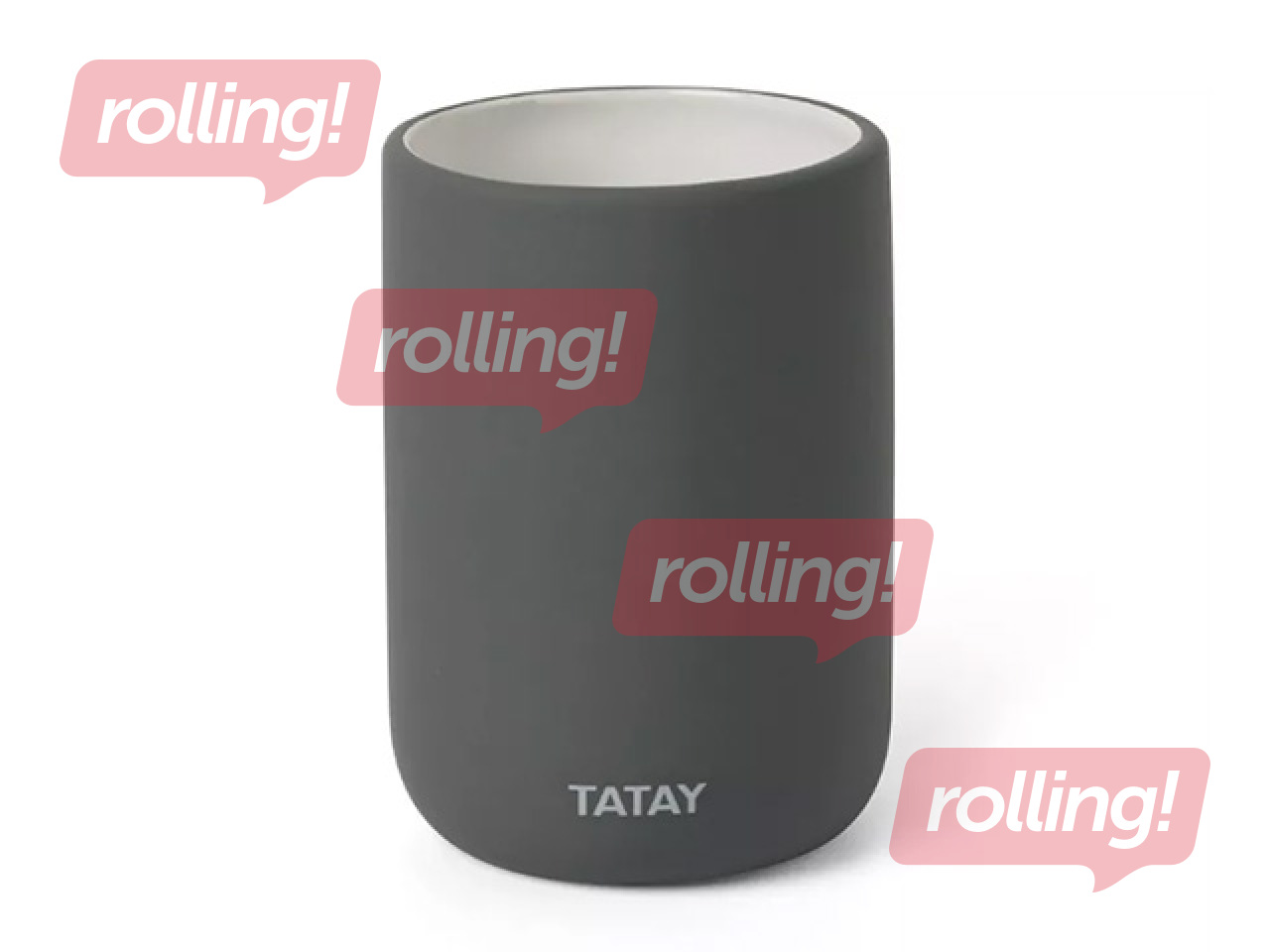 Стакан для зубных щёток Tatay Soft, керамика, серый