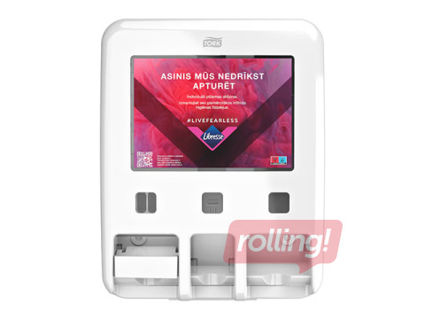 Hügieenitarvete hoidik Tork, plastik, valge