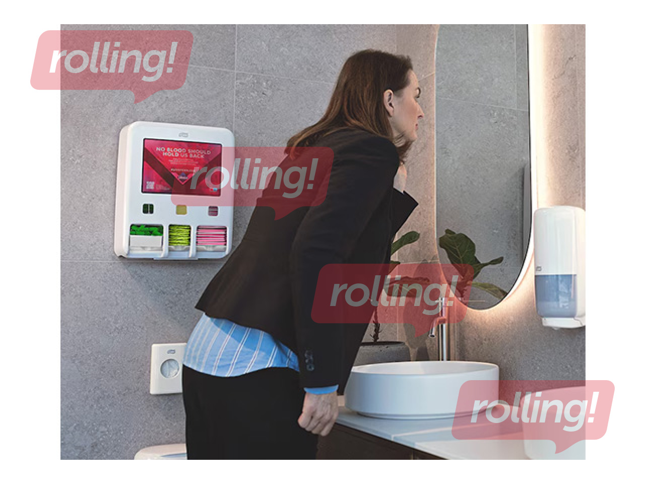 Hügieenitarvete hoidik Tork, plastik, valge