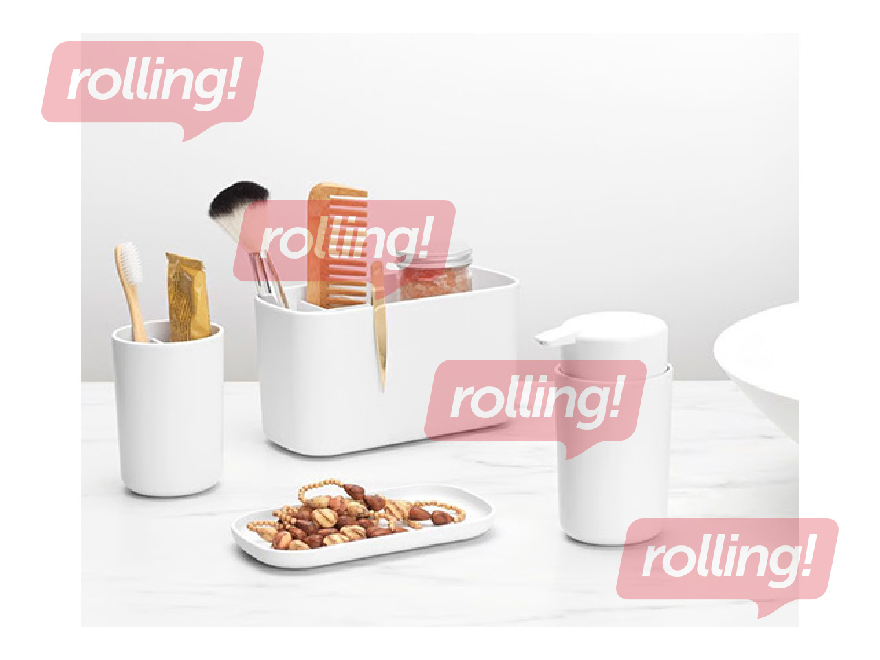 Bathroom accessory set Brabantia, plastic, white, 3 pcs.