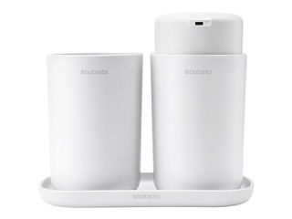 Набор аксессуаров для ванной комнаты Brabantia, пластик, белый, 3 шт.